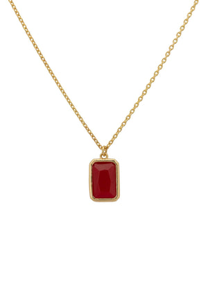 Portofino Necklace Gold Garnet