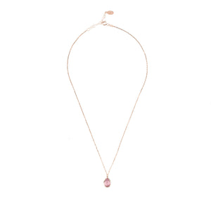 Pisa Mini Teardrop Necklace Rosegold Pink Tourmaline
