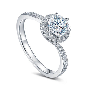 18CT White Gold Brilliant Cut Semi Diamond Mount