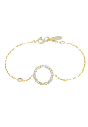 Halo Sparkling Circle Bracelet Gold