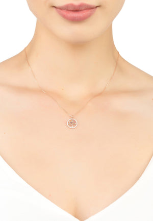 Tree of Life Chakra Pendant Necklace Rosegold