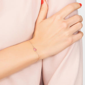 Pisa Mini Teardrop Bracelet Rosegold Pink Tourmaline