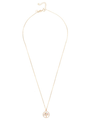 Tree of Life Chakra Pendant Necklace Rosegold