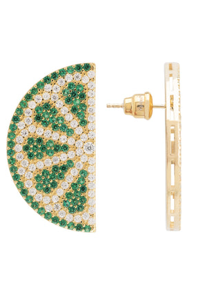 Lime Fruit Large Stud Earrings Gold