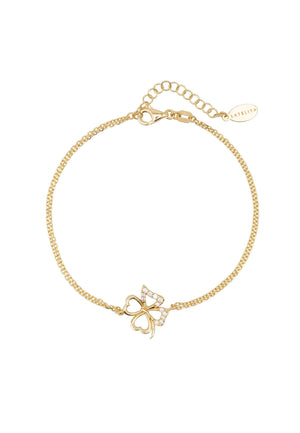 Lucky Shamrock Clover Bracelet Gold