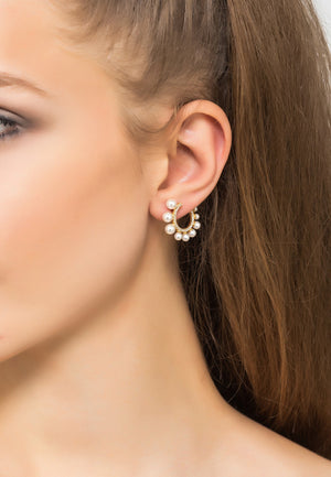 Pearl Sweeping Hoop Earring Rosegold