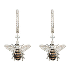 Honey Bee Drop Earring Silver