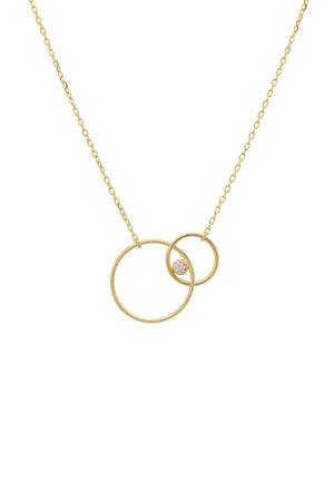 Linked Halo Circle Necklace Gold
