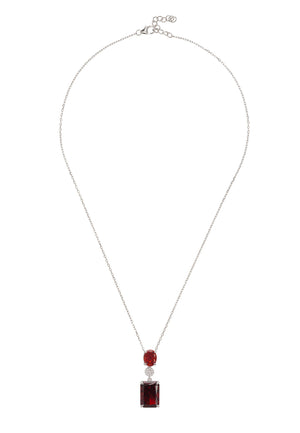 Constance Pendant Necklace Silver Garnet