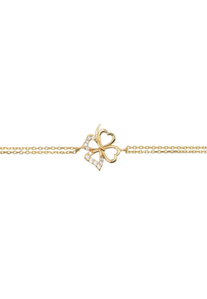 Lucky Shamrock Clover Bracelet Gold