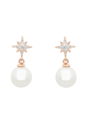 Polaris North Star Pearl Earring Rosegold