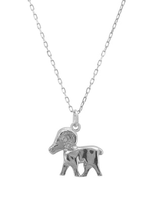 Zodiac Star Sign Necklace Silver Aries