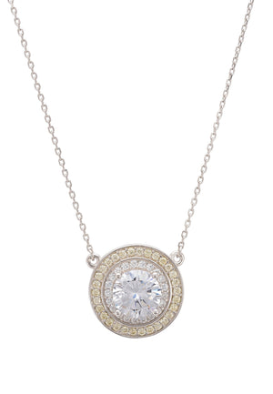 Balmoral Pendant Necklace Citrine Cz Silver