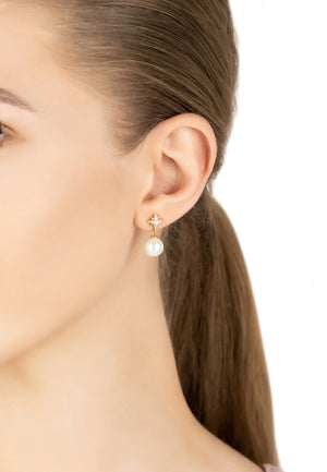 Polaris North Star Pearl Earring Gold