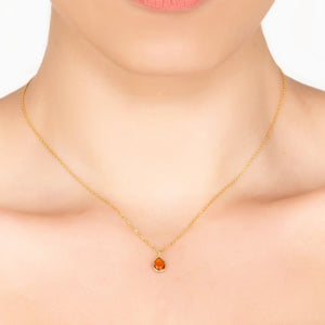 Pisa Mini Teardrop Necklace Gold Citrine