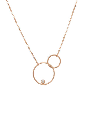 Linked Halo Circle Necklace Rosegold