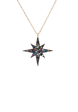 Starburst Multicoloured Necklace Rosegold