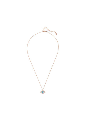 Evil Eye Elliptical Mother of Pearl Necklace Rosegold