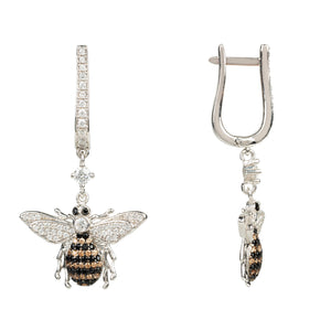 Honey Bee Drop Earring Silver