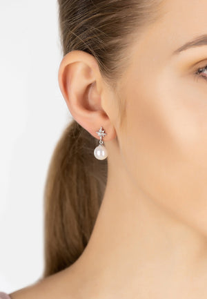 Polaris North Star Pearl Earring Silver