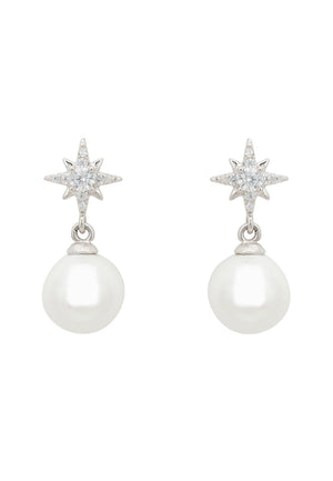 Polaris North Star Pearl Earring Silver
