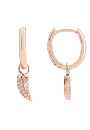 Tusk Huggie Hoop Earrings Rosegold