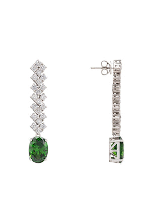 Hepburn Peridot Drop Earrings Silver