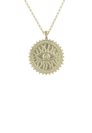 Reversible Moral Compass Starburst Pendant Necklace Gold