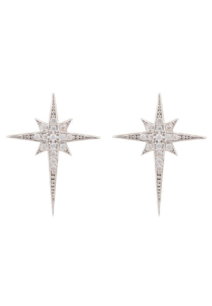 North Star Small Stud Earrings Silver