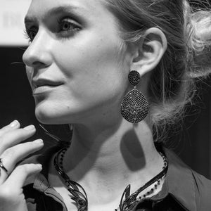 Monte Carlo Earring Gold Emerald Zircon