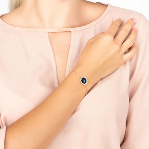 Beatrice Oval Gemstone Bracelet Rose Gold Sapphire Hydro