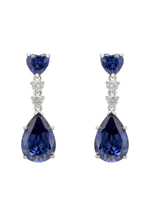 Augusta Tanzanite Teardrop Earrings Silver