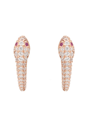 Snake Huggie Hoops Rosegold