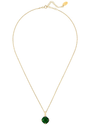 Empress Gemstone Necklace Gold Emerald