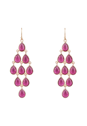 Erviola Gemstone Cascade Earring Rose Gold Pink Tourmaline