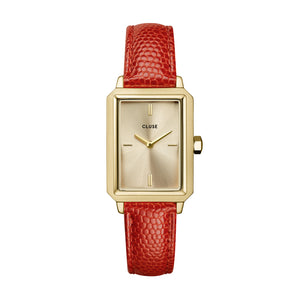 Cluse Fluette Gold /Coral Lizard Leather CW11505