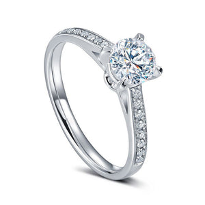 18CT White Gold Brilliant Cut Diamond Semi Mount