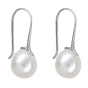 Oval Freshwater Cultured Pearl Earwires EW380
