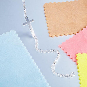 Solid 925 Sterling Silver Bracelet Cross Religious MXFB8007