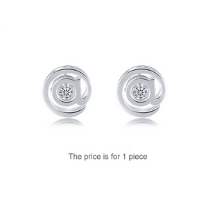 Sterling Silver @ Stud Moissanite Earring (1pc)