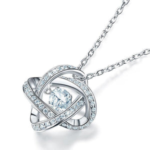 Dancing Stone Geometric Shape Pendant Necklace 925 Sterling Silver MXFN8050