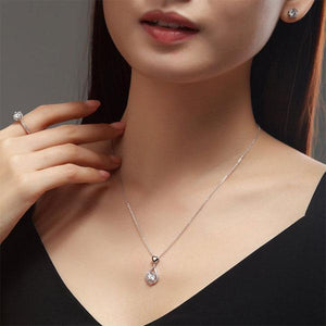 Heart Tear Drop Pendant Necklace 925 Sterling Silver Jewelry Created Zirconia MXFN8059