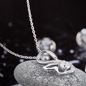 Swan Pendant Necklace 925 Sterling Silver Jewelry Created Zirconia MXFN8061