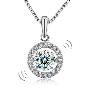 Dancing Stone 1 Carat Pendant Necklace 925 Sterling Silver MXFN8099