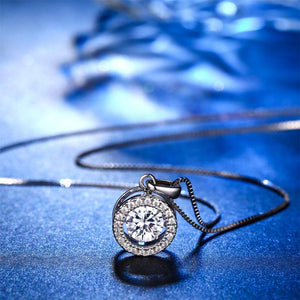 Dancing Stone 1 Carat Pendant Necklace 925 Sterling Silver MXFN8099
