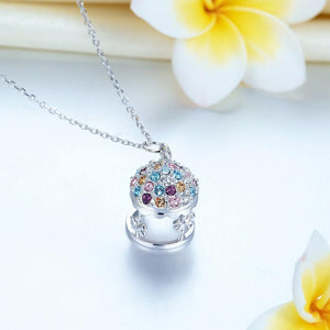 Multi-Color Merry-Go-Round Pendant Necklace Solid 925 Sterling Silver Jewelry MXFN8112