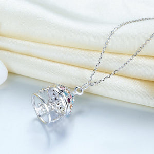 Multi-Color Merry-Go-Round Pendant Necklace Solid 925 Sterling Silver Jewelry MXFN8112