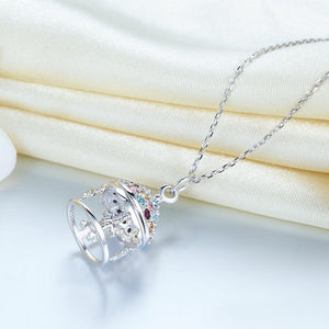 Multi-Color Merry-Go-Round Pendant Necklace Solid 925 Sterling Silver Jewelry MXFN8112