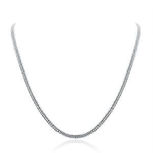 Men's Silver Necklace 990 Pure Silver Cuban Link Chain MXFN8133