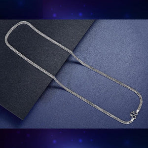 Men's Silver Necklace 990 Pure Silver Cuban Link Chain MXFN8133